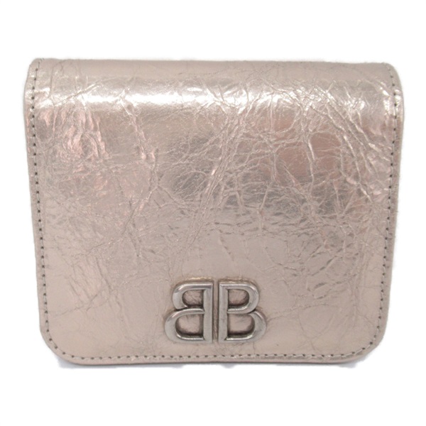 BALENCIAGA bifold compact wallet purse 7654592AA1N9706 Lambskin Stone Beige