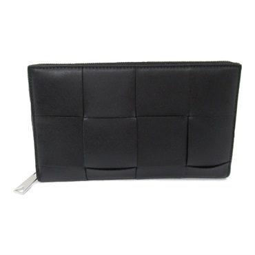 BOTTEGA VENETA zip around long wallet purse 649607VBWD28803 Calfskin Black