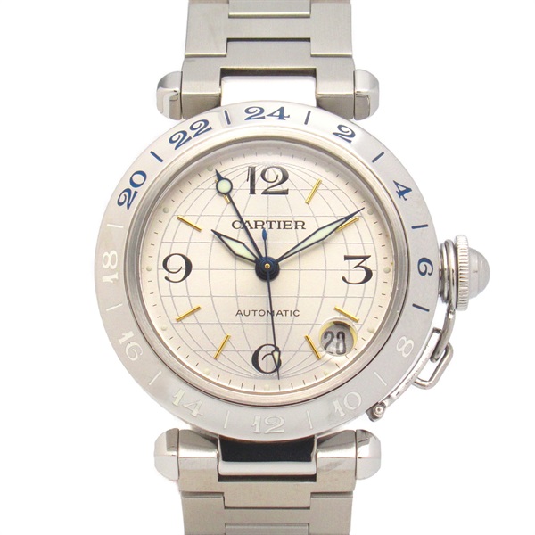 CARTIER Pasha C Meridian Wrist Watch W31029M7 Auto Stainless Steel Used unisex