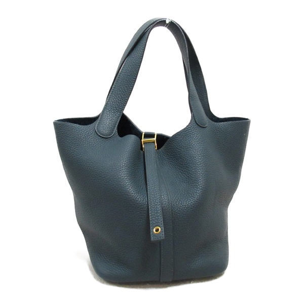 HERMES Picotin Lock MM Hand bagU  060991CC Taurillon Clemence Vert cypres GHW