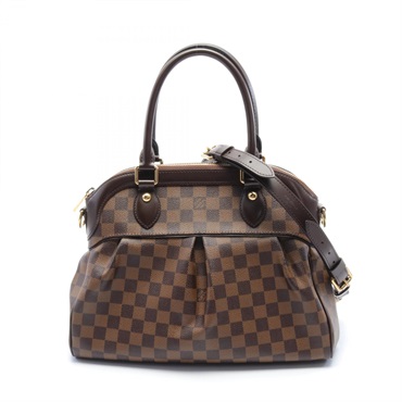 LOUIS VUITTON Trevi PM 2way shoulder hand bag N51997 Damier Canvas Ebene Used LV
