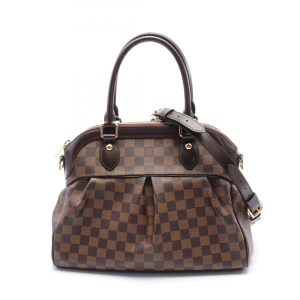 LOUIS VUITTON Trevi PM 2way shoulder hand bag N51997 Damier Canvas Ebene Used LV