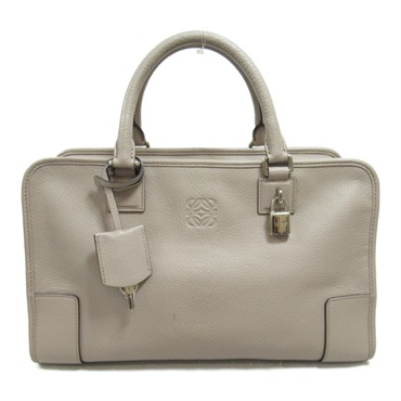 LOEWE Amazona 36 Handbag 352.35.A22 leather Gray Gurege Used Women