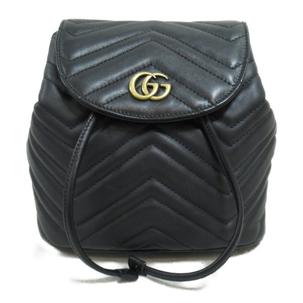 GUCCI GG Marmont Rucksack Backpack 528129 leather Black Used Women GHW