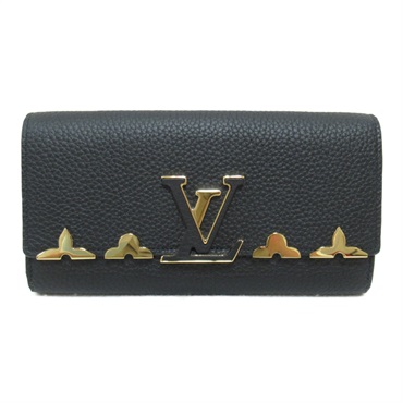 LOUIS VUITTON Portefeuille Capucine wallet M64551 leather Black Used Women LV