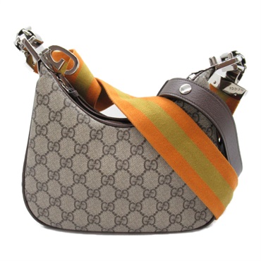 GUCCI 2way Shoulder Bag 699409 GG canvas Beige Brown Used Women