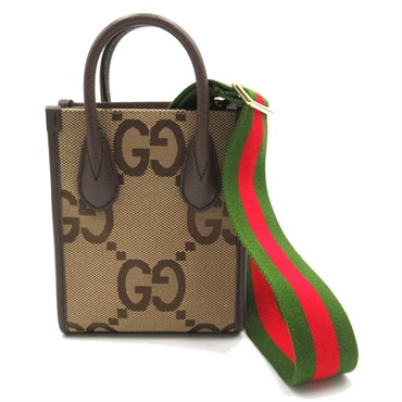 GUCCI Jumbo GG Mini Tote 2way Shoulder crossbody Bag 699406 GG canvas Brown