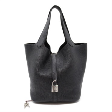HERMES Picotin Lock MM hand bucket bag Taurillon Clemence Black SHW Used