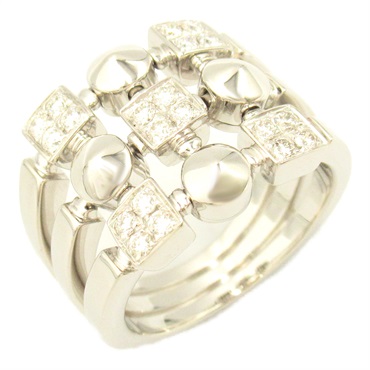 BVLGARI Lucia diamond Ring 18KWG White Gold Used US size 6.75 women