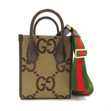 GUCCI Jumbo GG Mini Tote Canvas 2way Shoulder crossbody Bag 699406 canvas used