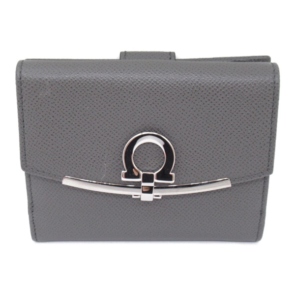 Salvatore Ferragamo wallet Purse 22C877762992 leather Dark gray Used unisex