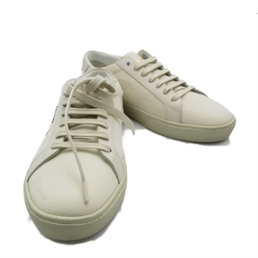 SAINT LAURENT sneakers 610648GUP10911338 cotton leather rubber cream NEW #38