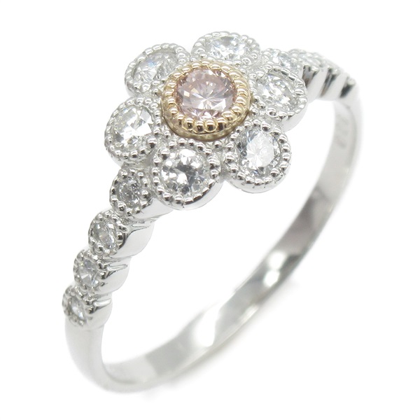JEWELRY Pink diamond Ring Pt950Platinum 18KPG Used women US size 5.75