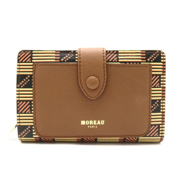 MOREAU PARIS wallet Purse ZIPPYOSMOREAU PVC canvas leather Brown NEW Women