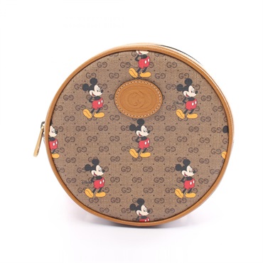 GUCCI Disney Ebony Mini GG Supreme round daybag Backpack 603730 canvas leather