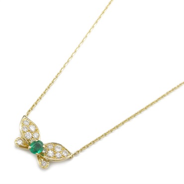 Van Cleef & Arpels Papillon Necklace 18KYG Yellow Gold Emerald diamond Used