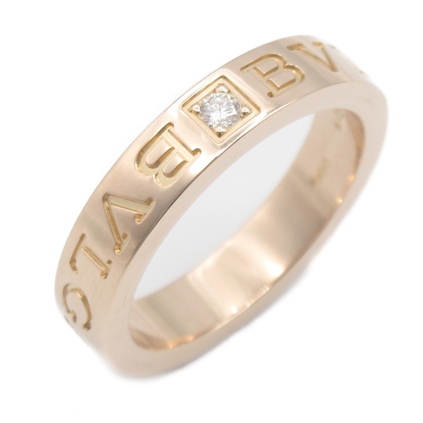 BVLGARI bulgari double logo diamond Ring 18KPG Rose Gold Used women US size 6