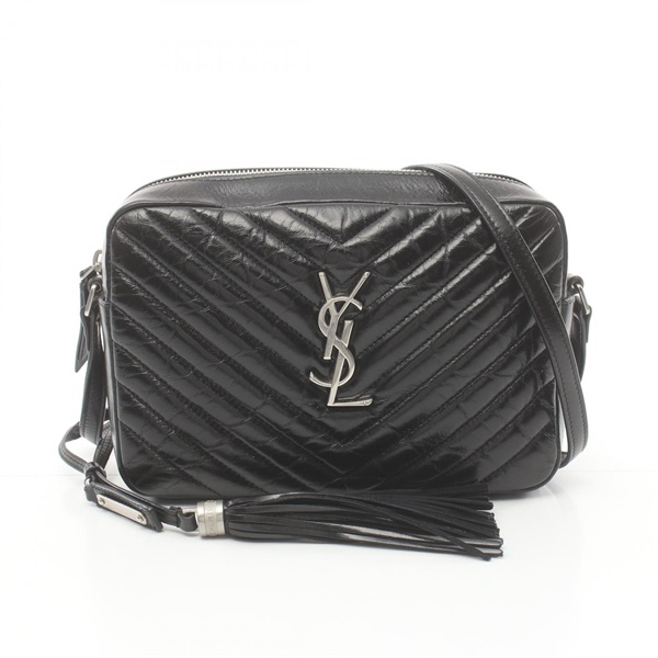 SAINT LAURENT LOU Monogram camera Shoulder Bag 612544 leather Black Used Women