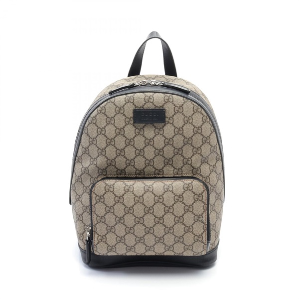 GUCCI GG Supreme Small daybag Backpack zip 429020 canvas leather Beige Black