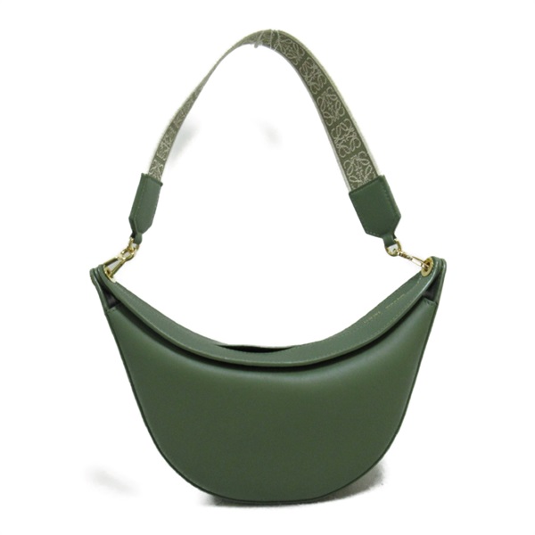 LOEWE Luna Shoulder Bag Lamb skin sheep leather Green Used Women GHW
