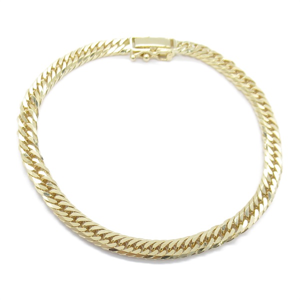 JEWELRY 8 side T link chain Bracelet 17.5cm 10.5g K18 Yellow Gold