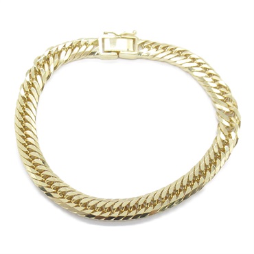 JEWELRY triple 8 side Flat link chain Bracelet 17cm 20.5g K18 Yellow Gold
