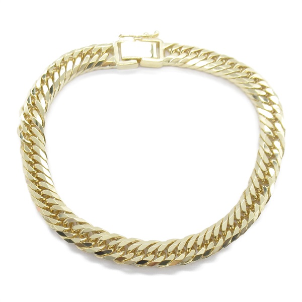 JEWELRY triple 8 side Flat link chain bracelet 17cm 20.7g K18 Yellow Gold