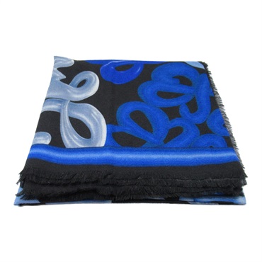 LOEWE Scarf wrap shawl echarpe F540255X014985 silk Cashmere Blue Used