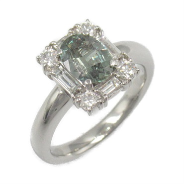 JEWELRY Alexandrite Diamond Ring Pt900 Platinum Green Used women US size 6.25