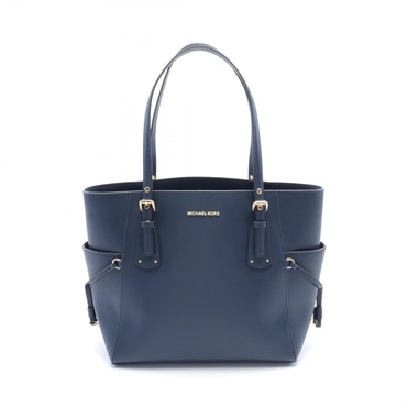 Michael Kors VOYAGER Shoulder Tote Bag 30H1GV6T2L leather Navy Used Women