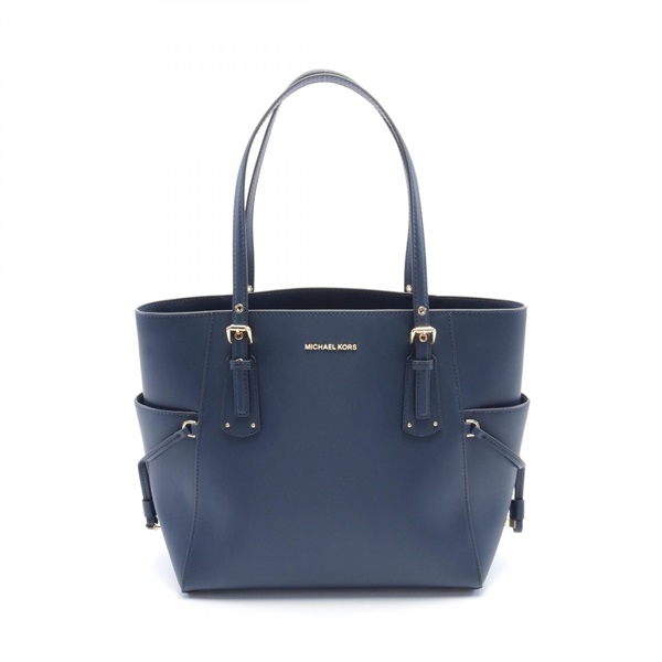 Michael Kors VOYAGER Shoulder Tote Bag 30H1GV6T2L leather Navy Used Women