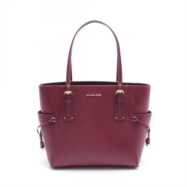 Michael Kors VOYAGER Tote Bag 30H7GV6T9L leather Bordeaux dark berry Used 1
