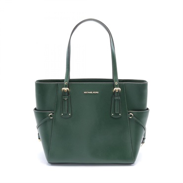 Michael Kors VOYAGER Shoulder Tote Bag 30H1GV6T3L leather Moss green Used Women