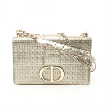 Dior CD logo 30 Montaigne Cannage chain Shoulder Bag leather Gold Used Women