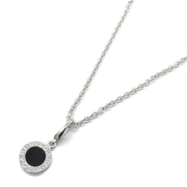 BVLGARI Bulgari Necklace Pendant 18KWG White Gold Onyx Black Used unisex