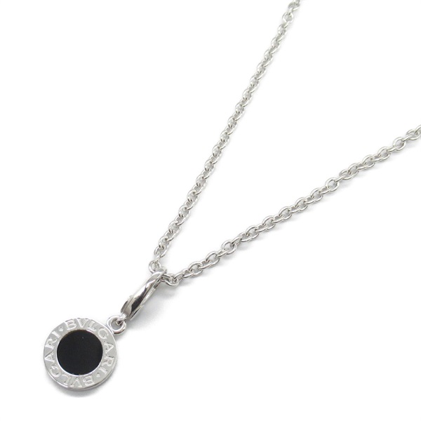 BVLGARI Bulgari Necklace Pendant 18KWG White Gold Onyx Black Used unisex