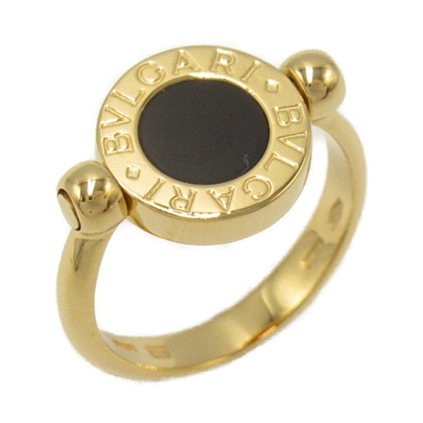 BVLGARI BVLGARI BVLGARI FLIP RING #4.75 K18 Yellow Gold Onyx Black Orange
