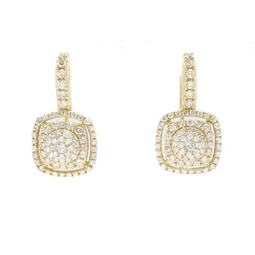 JEWELRY Diamond Pierced earrings K18 YG Yellow Gold Clear Used