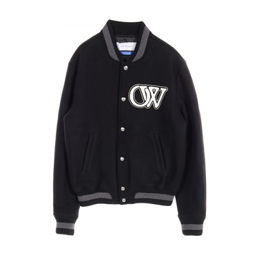 OFF-WHITE Varsity Blouson OMEH053C99FAB0021001 wool Black Gray NEW mens #L