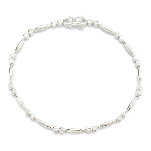 JEWELRY Diamond Bracelet K18 WG White Gold Clear Used Women