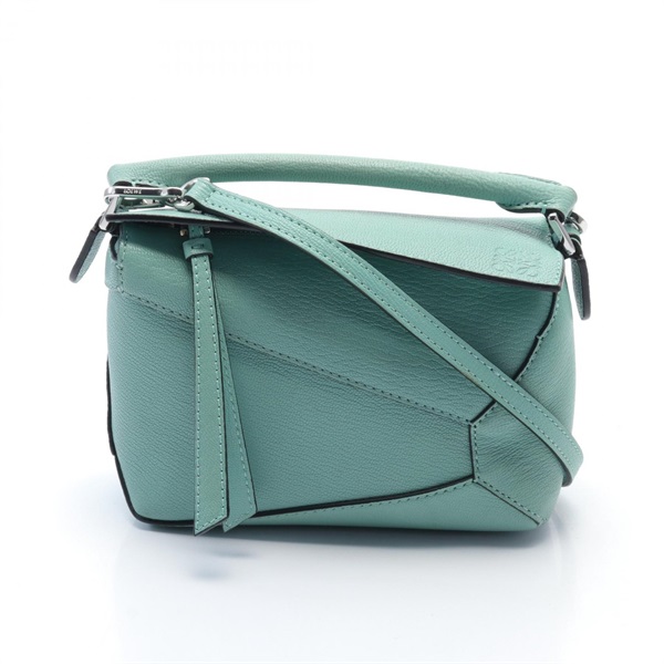 LOEWE Puzzle Edge Mini 2way Shoulder Hand bag leather Fresh Mint Used Women
