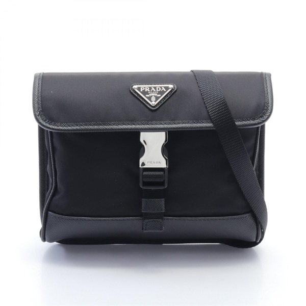 PRADA RE NYLON TESSUTO SAFFIANO Shoulder Bag 2ZH1082DMHF0002 leather Black NEW