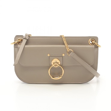 Chloe Tess Chain Shoulder crossbody Bag leather Beige Used Women