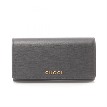 GUCCI script Bifold long wallet purse 7726380OP0N1000 leather Black GG