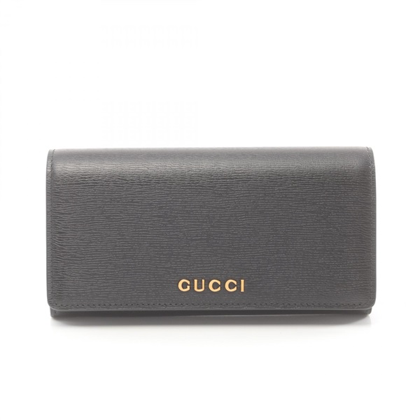 GUCCI script Bifold long wallet purse 7726380OP0N1000 leather Black GG