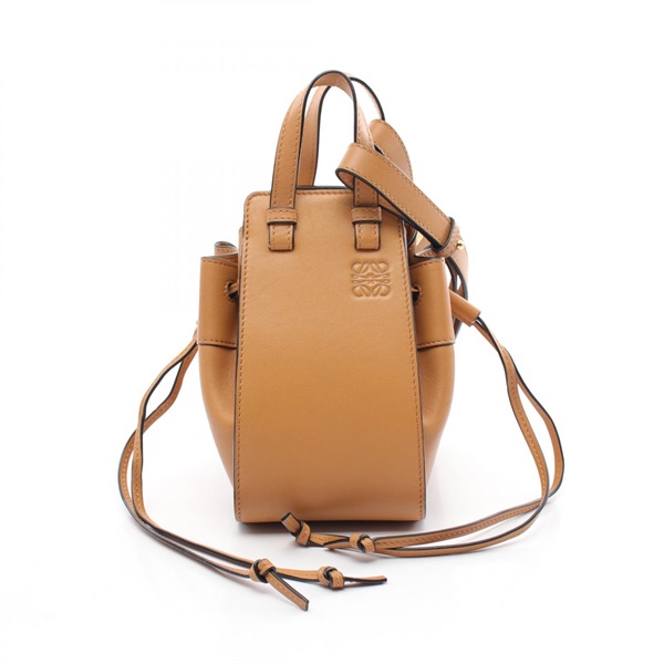 LOEWE Hammock Drawstring Mini 2way shoulder Handbag leather Beige Used Women