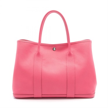 HERMES Garden party PM Tote Bag C Epsom Rose lipstick Used SHW