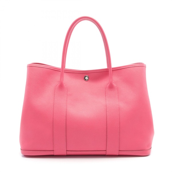 HERMES Garden party PM Tote Bag C Epsom Rose lipstick Used SHW