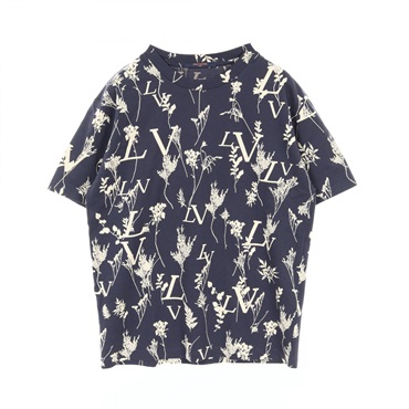 LOUIS VUITTON LV Leaf Discharge T-shirt L size RM202M UYM HJY04W cotton navy