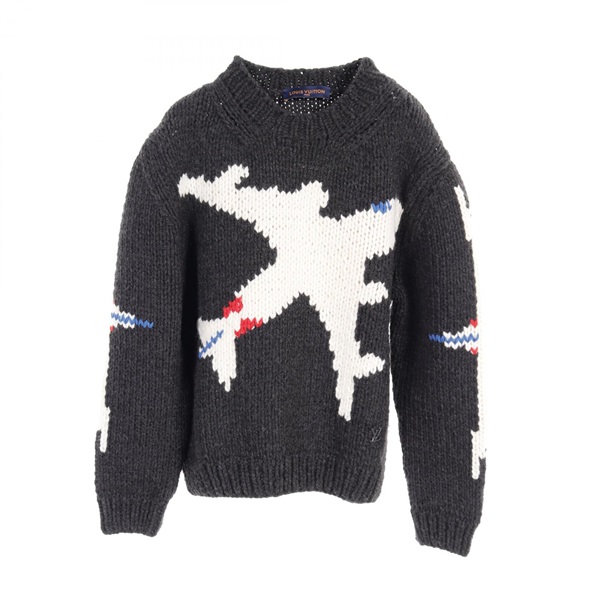 LOUIS VUITTON LV plane knitwear RM212 TPA HLN96W wool Gray Used mens #L
